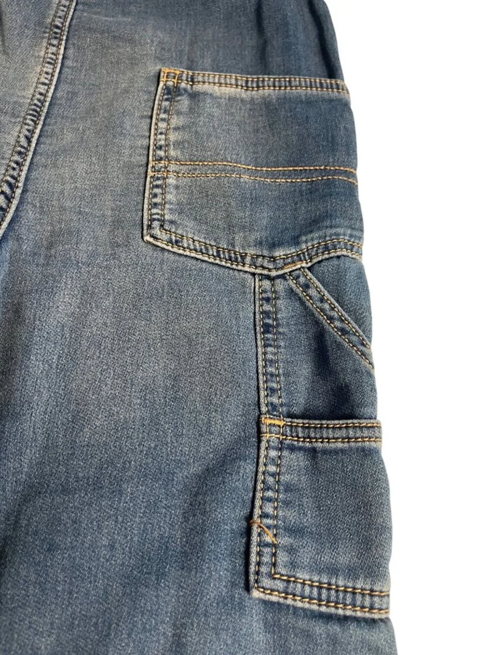 OshKosh Bgosh Toddler Boys Blue Denim Overalls 4T With Stretch Adjustable Straps